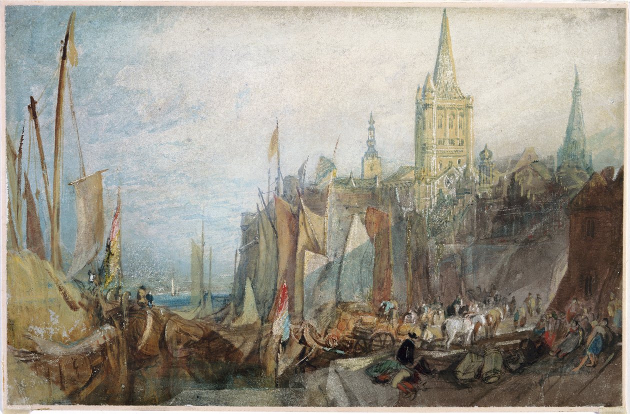 "Reinin portti, Köln", 1819 tekijältä Joseph Mallord William Turner