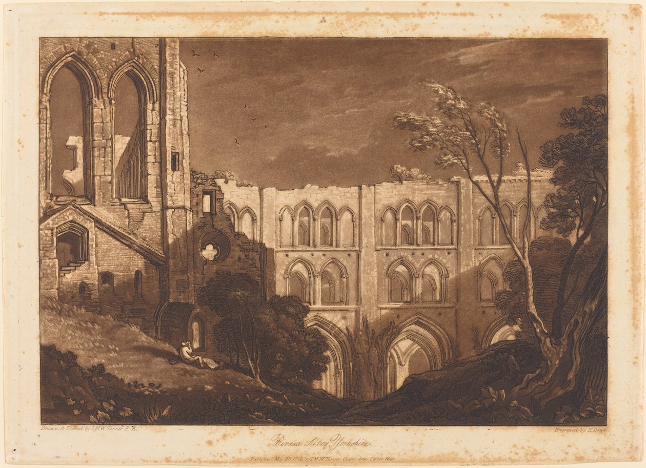 Rivaux Abbey, julkaistu 1812. tekijältä Joseph Mallord William Turner