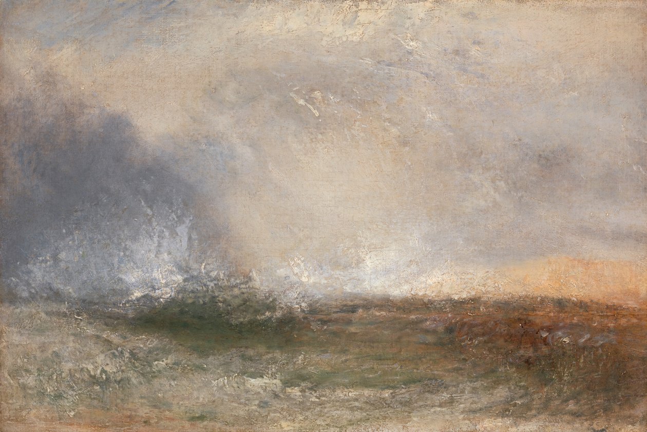 Myrskyinen meri murtumassa rannalla vuosina 1840–1845. tekijältä Joseph Mallord William Turner
