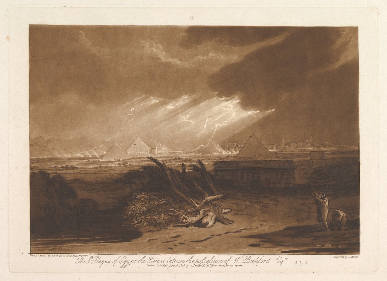 Egyptin viides rutto Liber Studiorum, osa III, levy 16, 10. kesäkuuta 1808. tekijältä Joseph Mallord William Turner