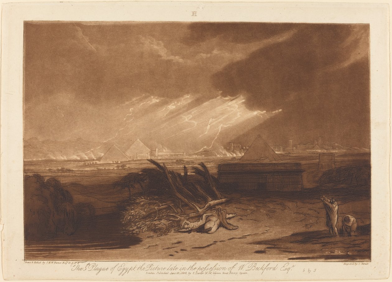Egyptin viides rutto, julkaistu 1808. tekijältä Joseph Mallord William Turner