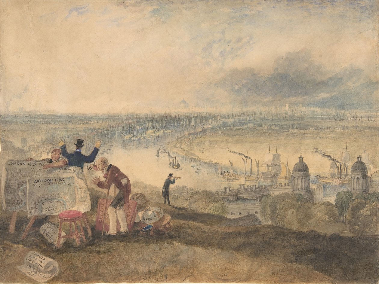 Näkymä Lontooseen Greenwichistä, 1825. tekijältä Joseph Mallord William Turner