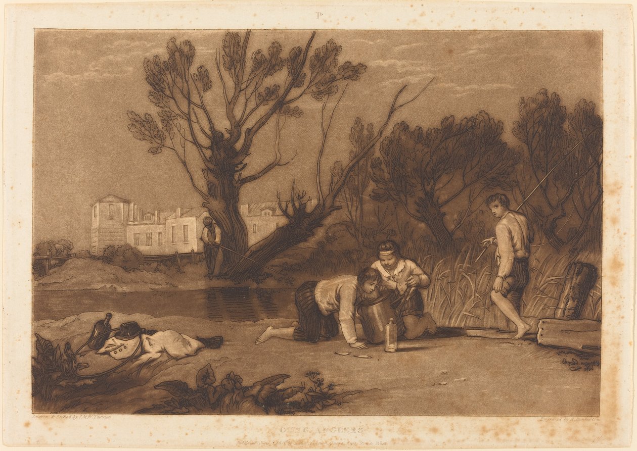 Young Anglers, julkaistu 1811. tekijältä Joseph Mallord William Turner