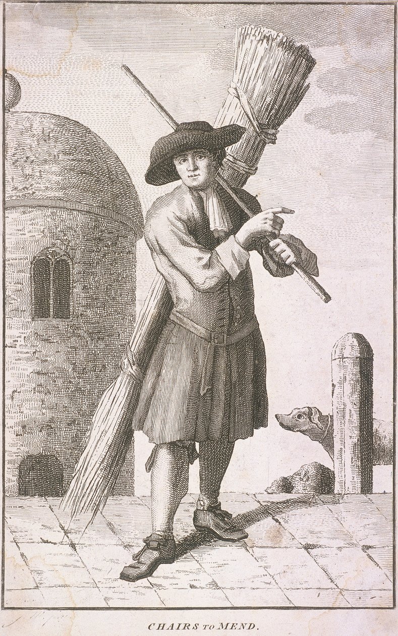 "Chairs to Mend", Cries of London, c1750 tekijältä JM