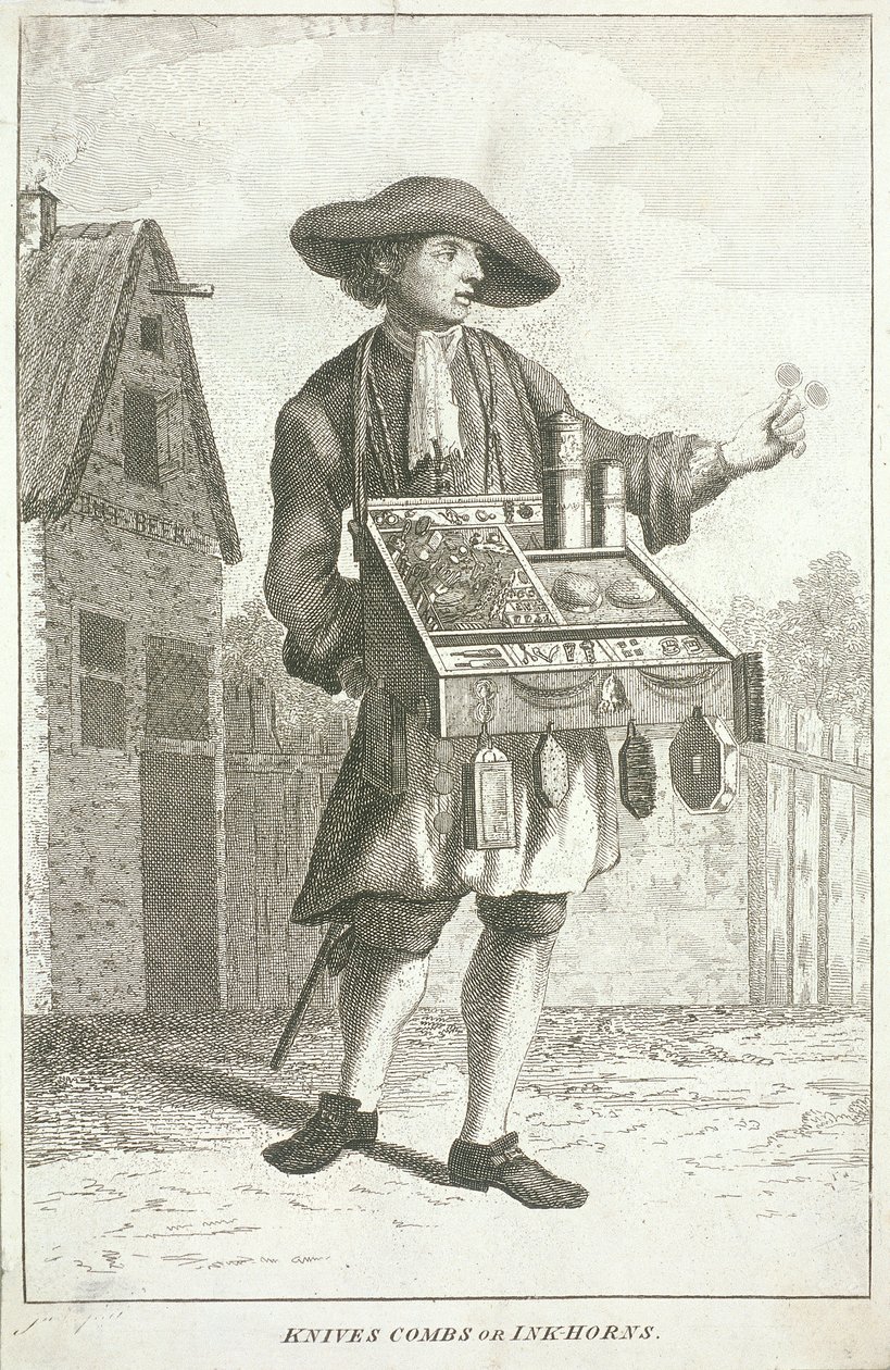"Knives Combs or Ink-horns", Cries of London, c1750 tekijältä JM