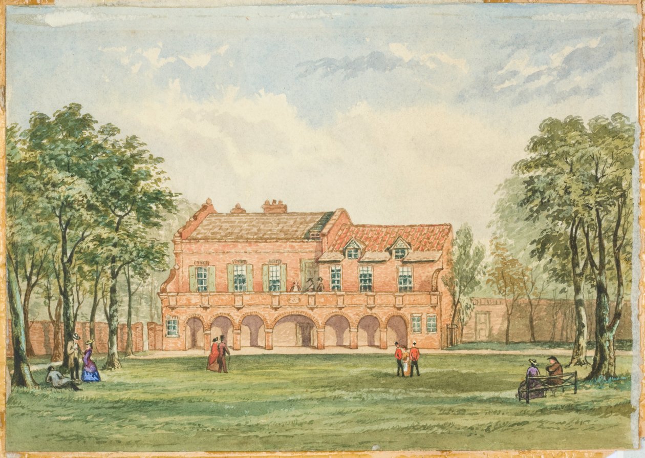 Old Forth House, Newcastle (vartaloväri, kynä ja wc aluksella) tekijältä J.R. Dewar