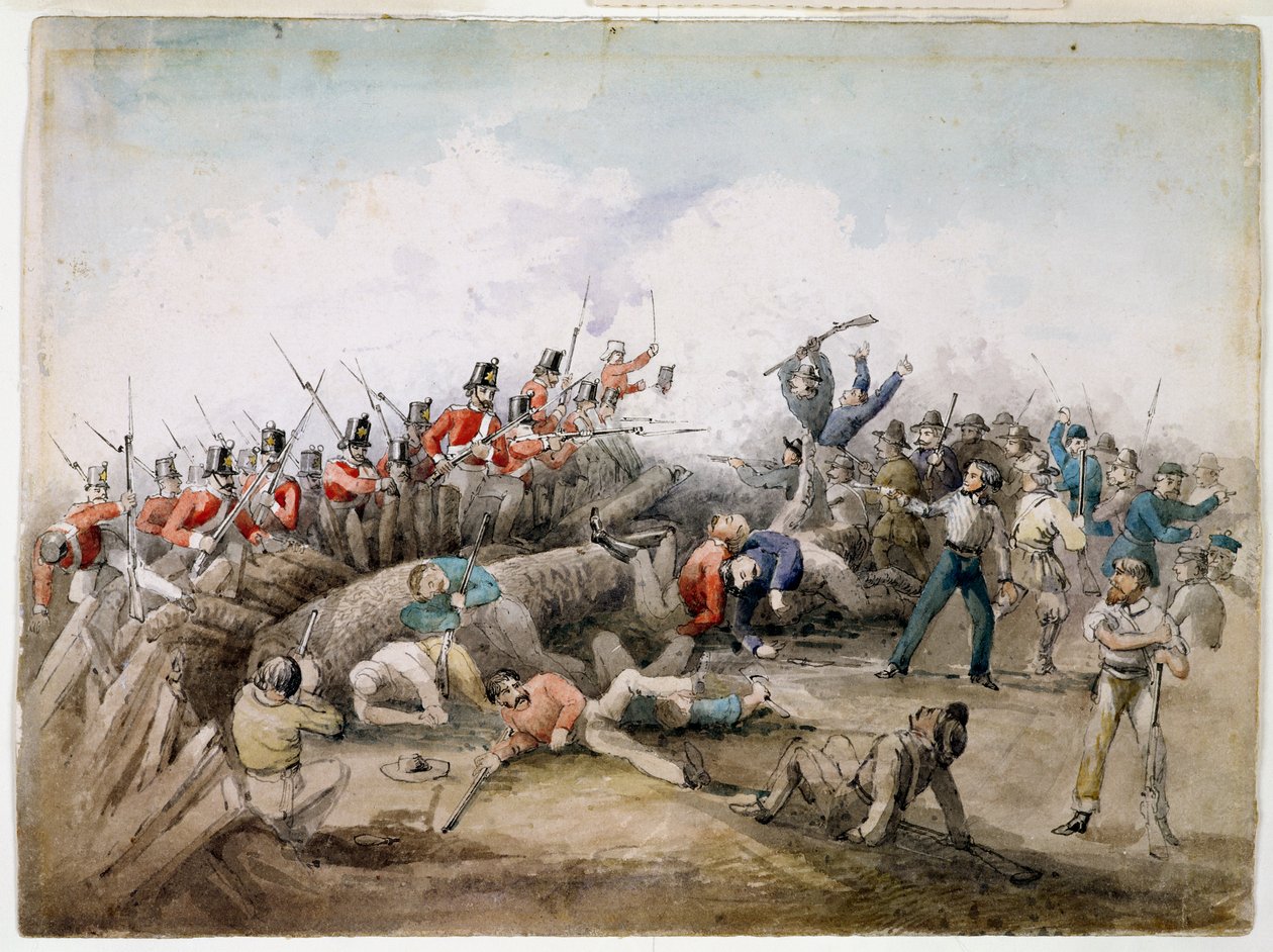 Eureka Stockade mellakka, Ballarat, Australia, 1854 tekijältä J.R. Henderson