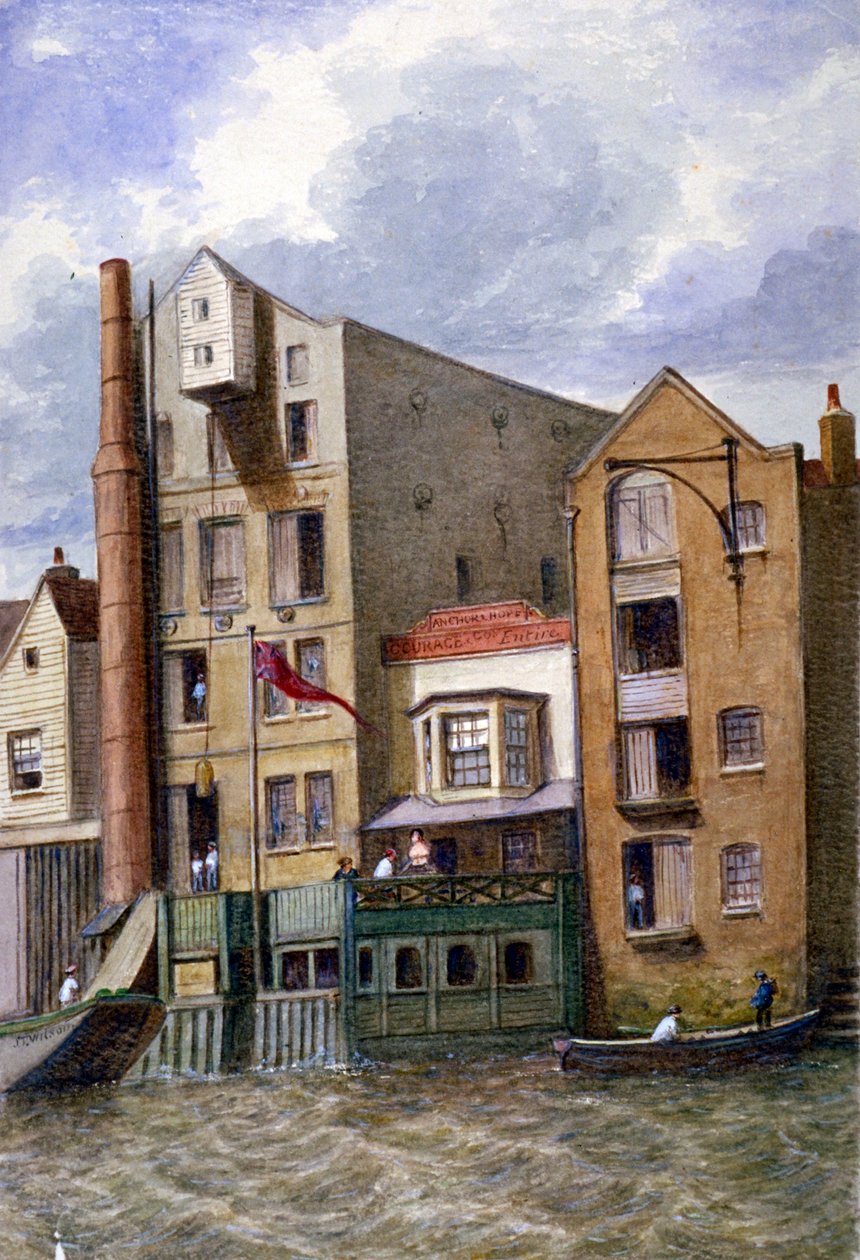 Anchor and Hope Inn, New Crane Stairs, Shadwell, Lontoo, 1870 tekijältä JT Wilson