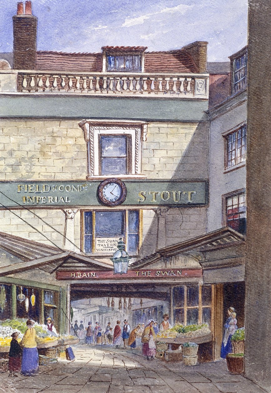 Swan Inn, Leadenhall Market, Lontoo, 1870 tekijältä JT Wilson