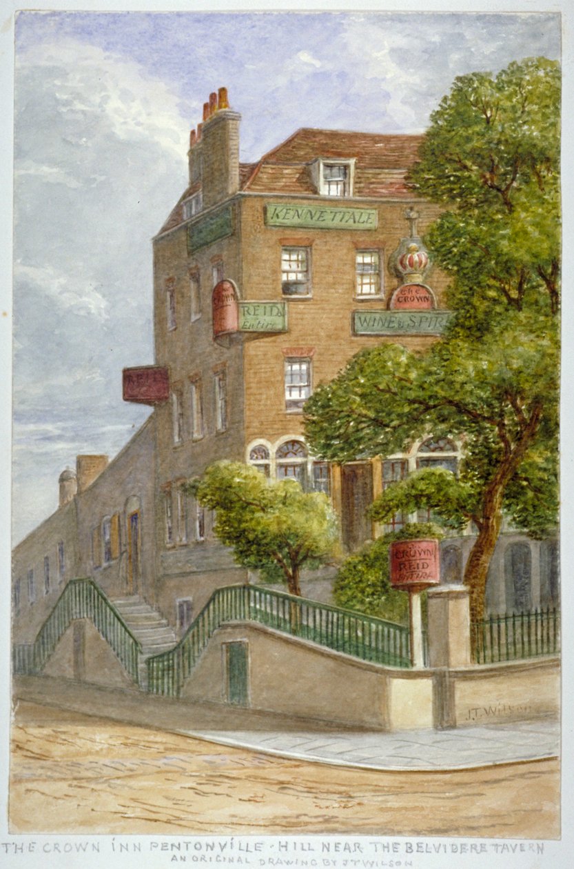 The Crown Inn, Pentonville Hill, Islington, Lontoo, 1865 tekijältä JT Wilson