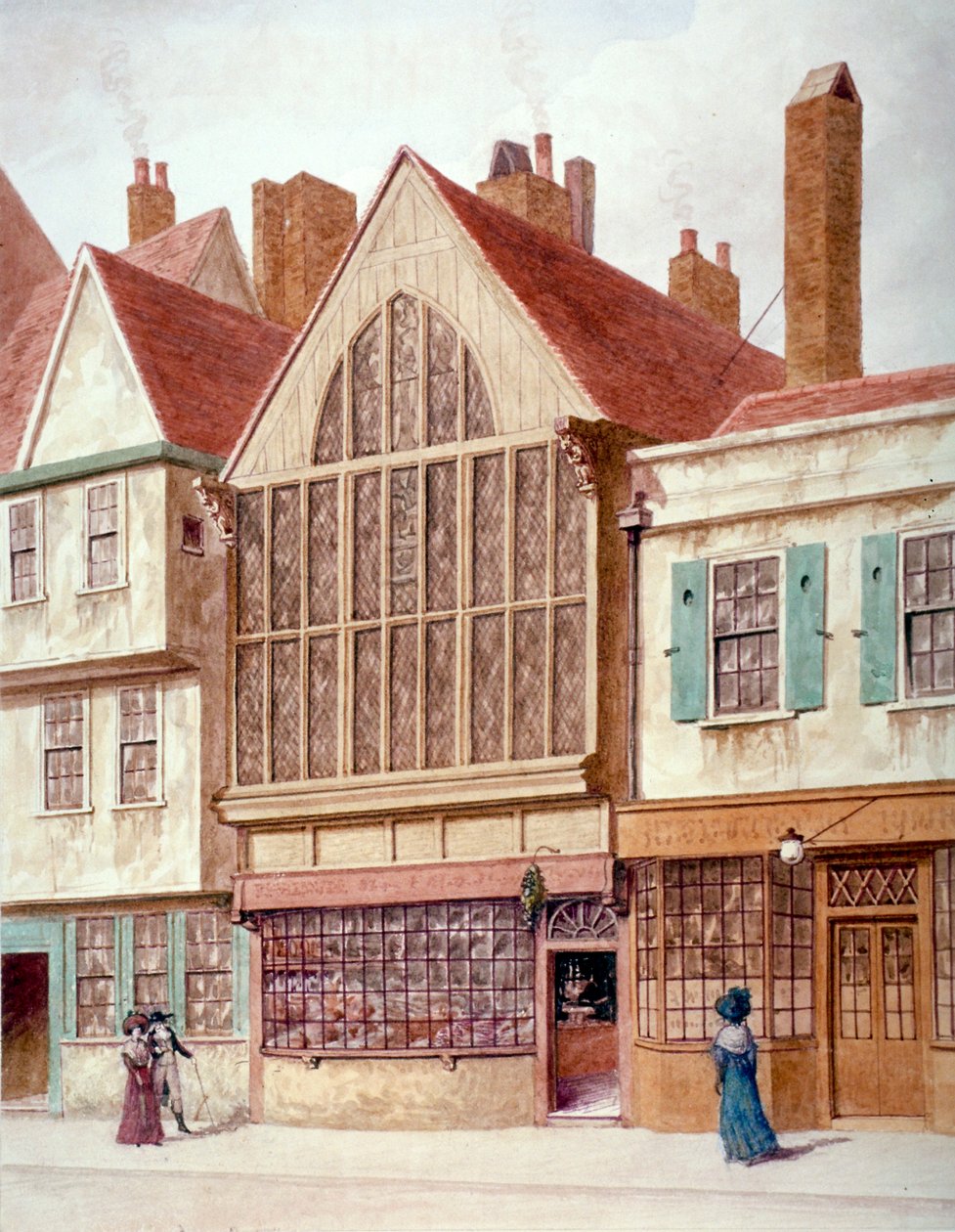 Näkymä Trinity Hallille, Aldersgate Street, Lontoon kaupunki, 1780. tekijältä JT Wilson
