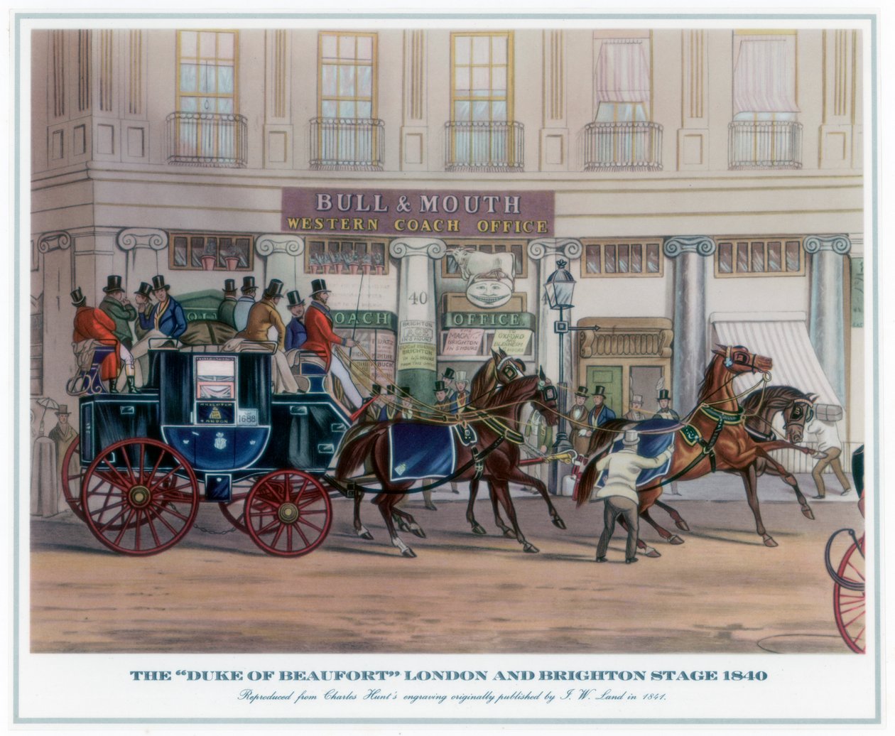 The Duke of Beaufort, Lontoo ja Brighton Stage, 1840, 1841. tekijältä JW Land