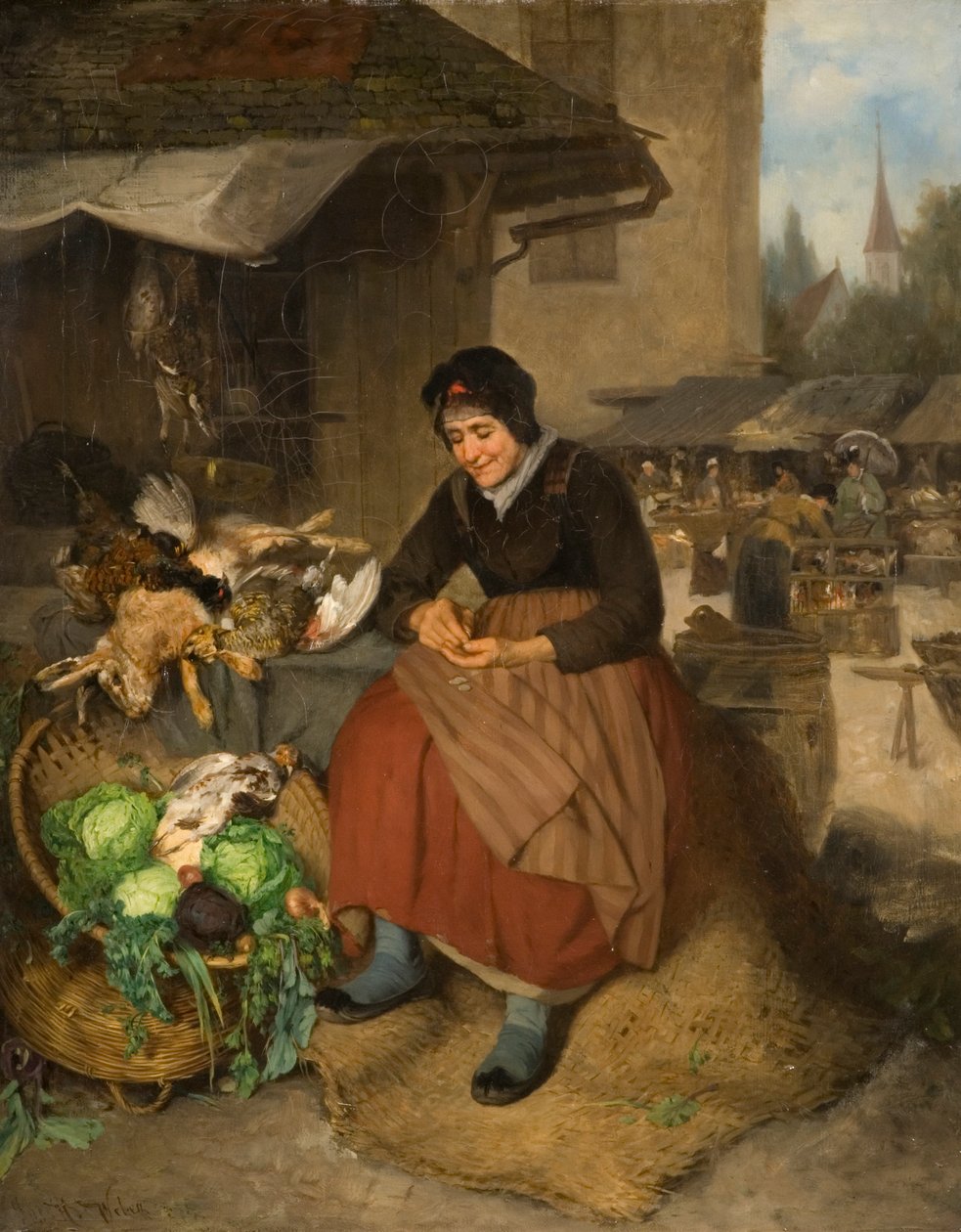 Laskee voittojaan, 1894 tekijältä J.W. Weben