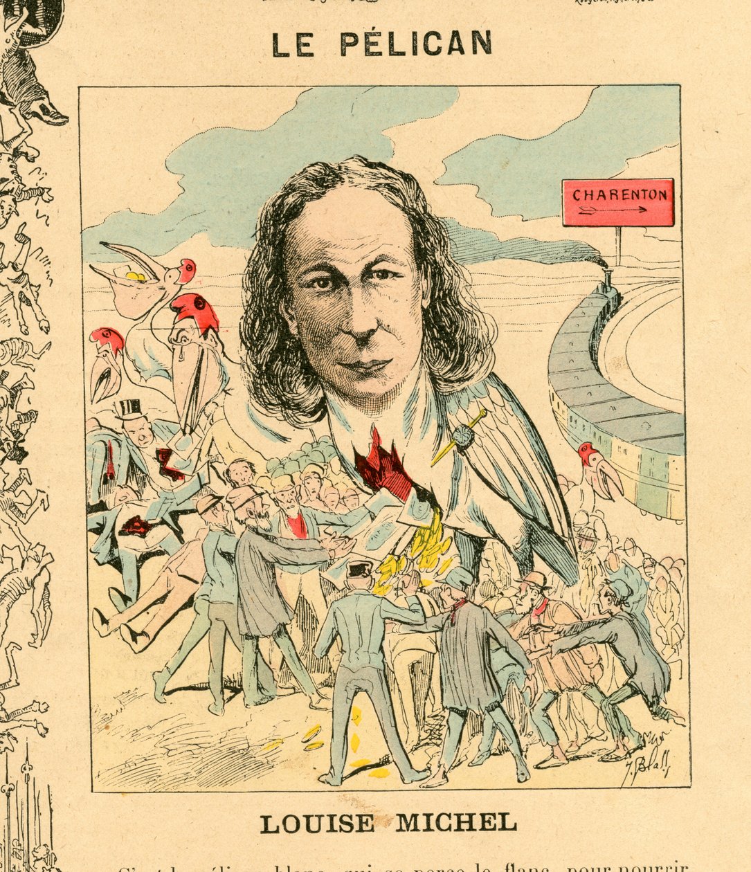 Menagerie Republicaine Humoristinen galleria kolmannen tasavallan päähenkilöistä, numero 33, Satirique en Couleurs tekijältä J. (1847 1892) Blass