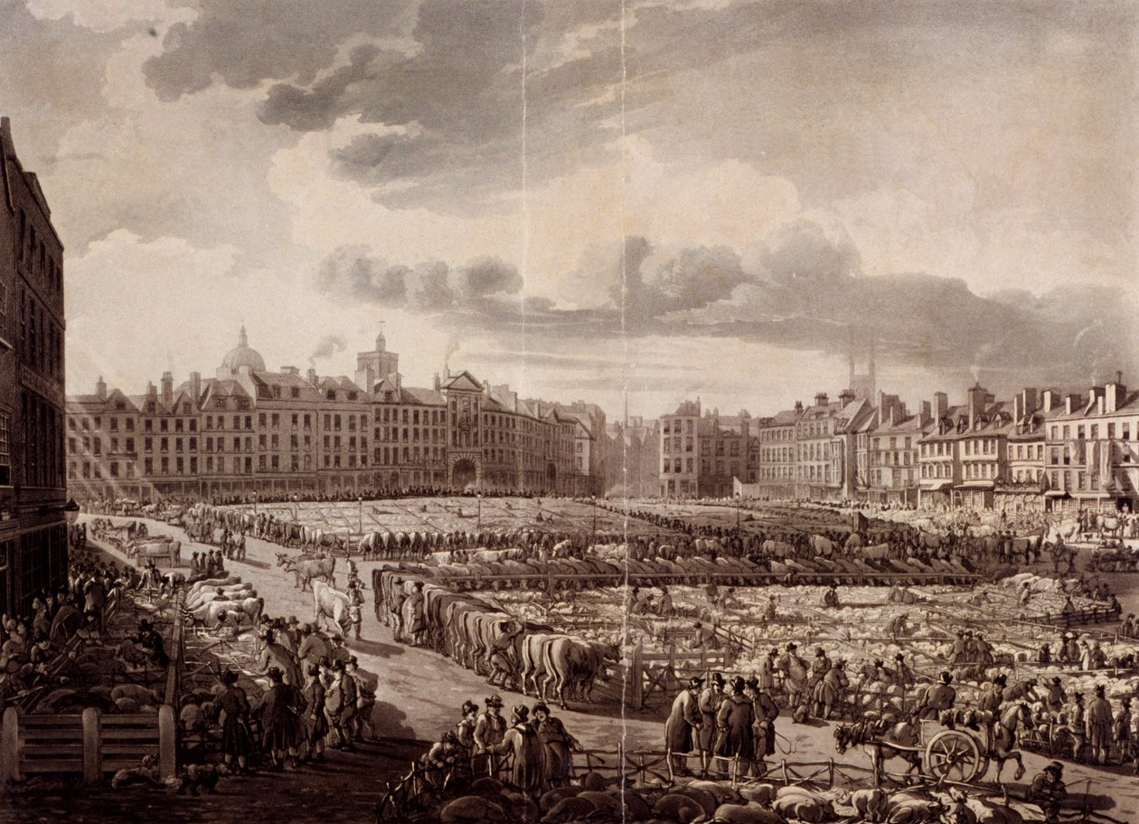 Smithfield Market, Lontoo, 1811 tekijältä J Bluck