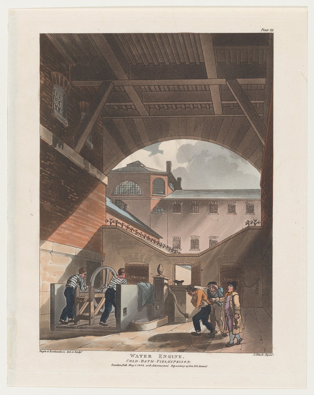 Vesimoottori, Cold-Bath Fieldin vankila, 1808, 1808. tekijältä J. Bluck