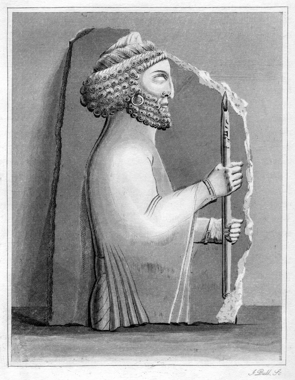 Persepolilainen veistos, 1848. tekijältä J. Bull