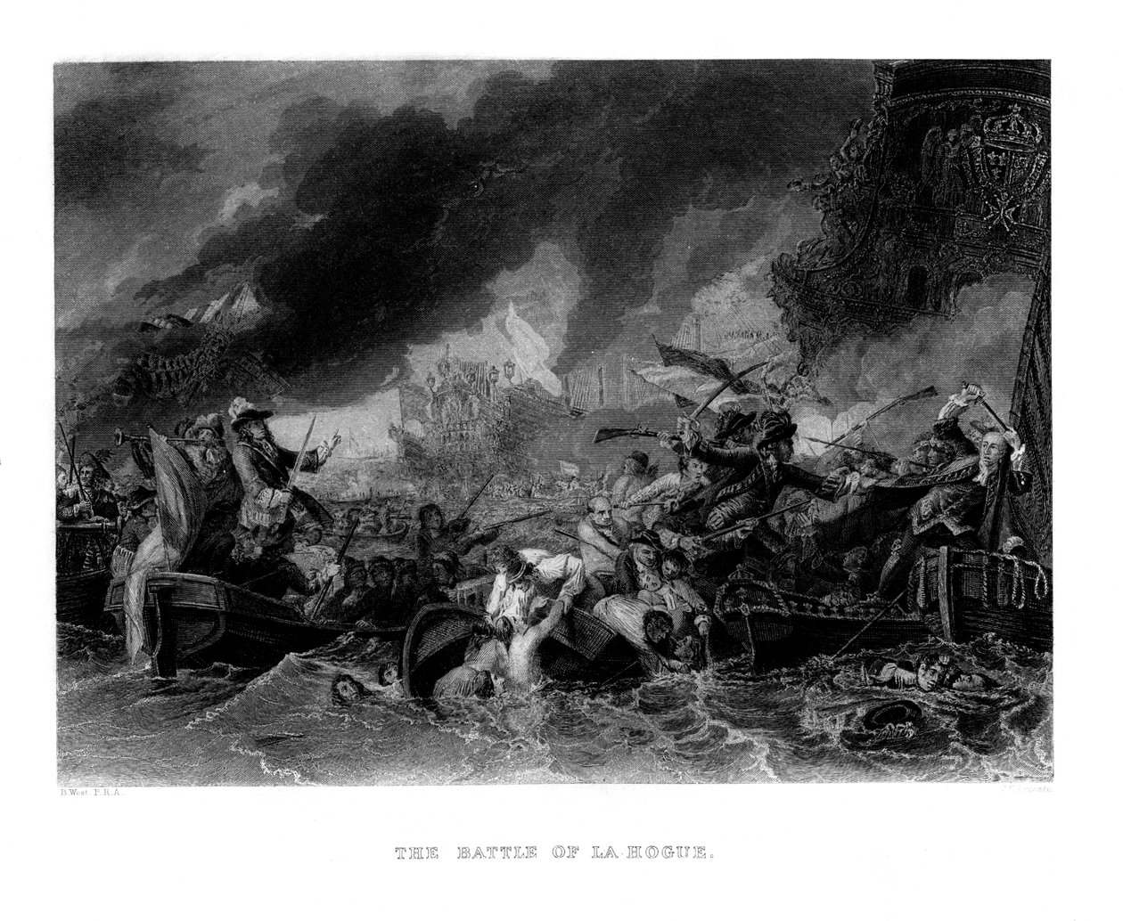 La Hoguen taistelu, 1692, 1860 tekijältä J. C. Armytage