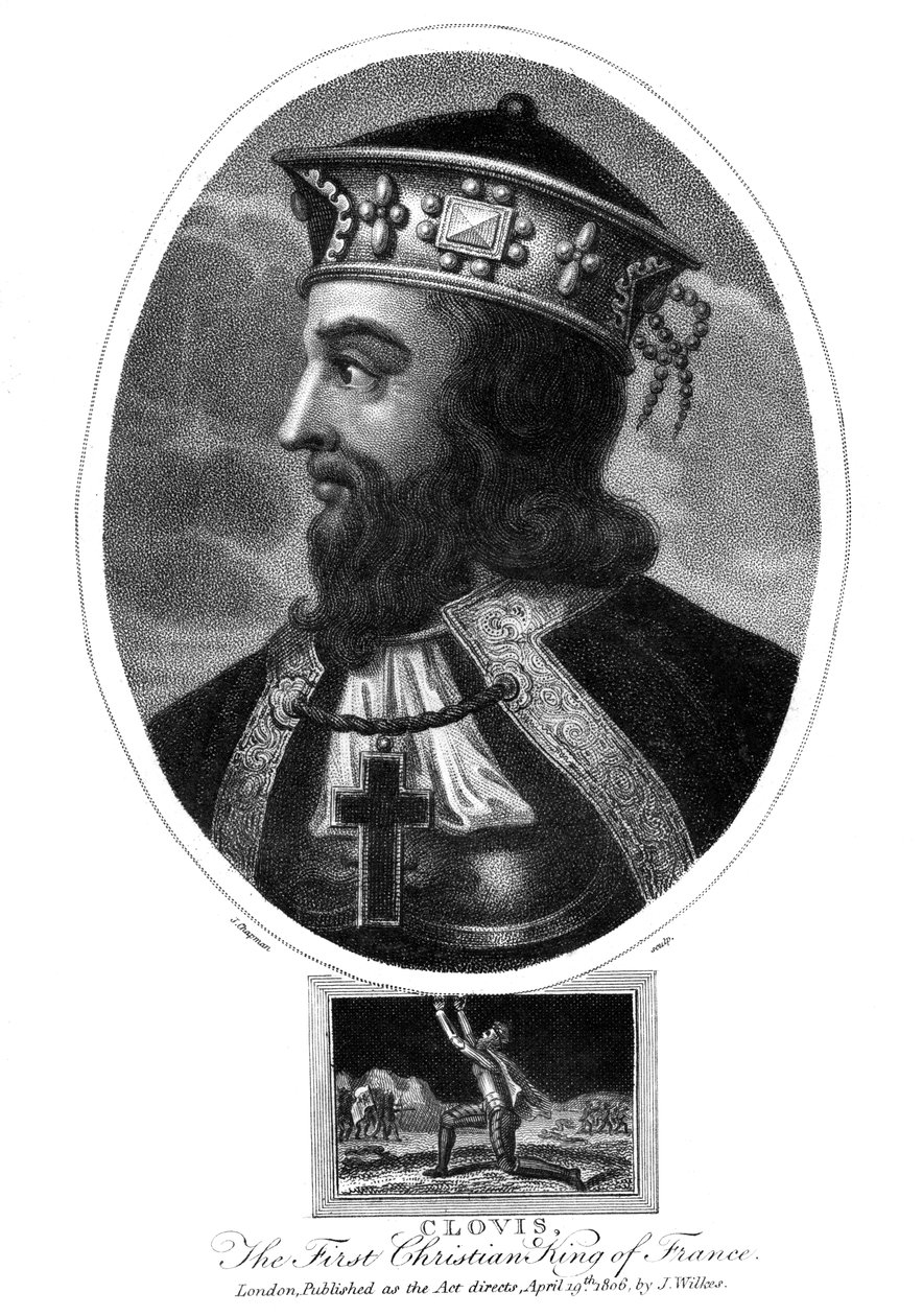 Clovis, ensimmäinen kristitty frankkien kuningas, 1806. tekijältä J. Chapman