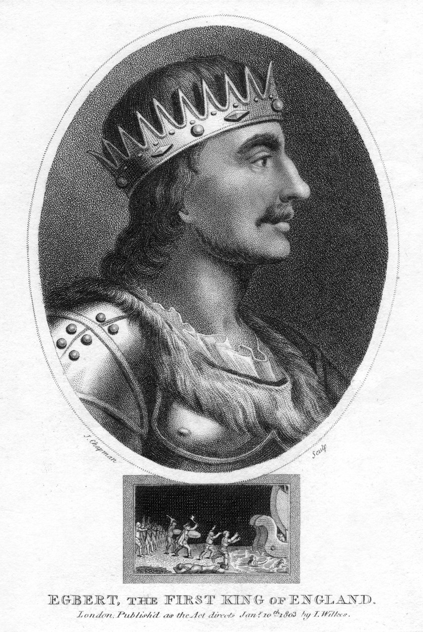 Wessexin kuningas Egbert, koko Englannin ensimmäinen kuningas, 1803. tekijältä J. Chapman