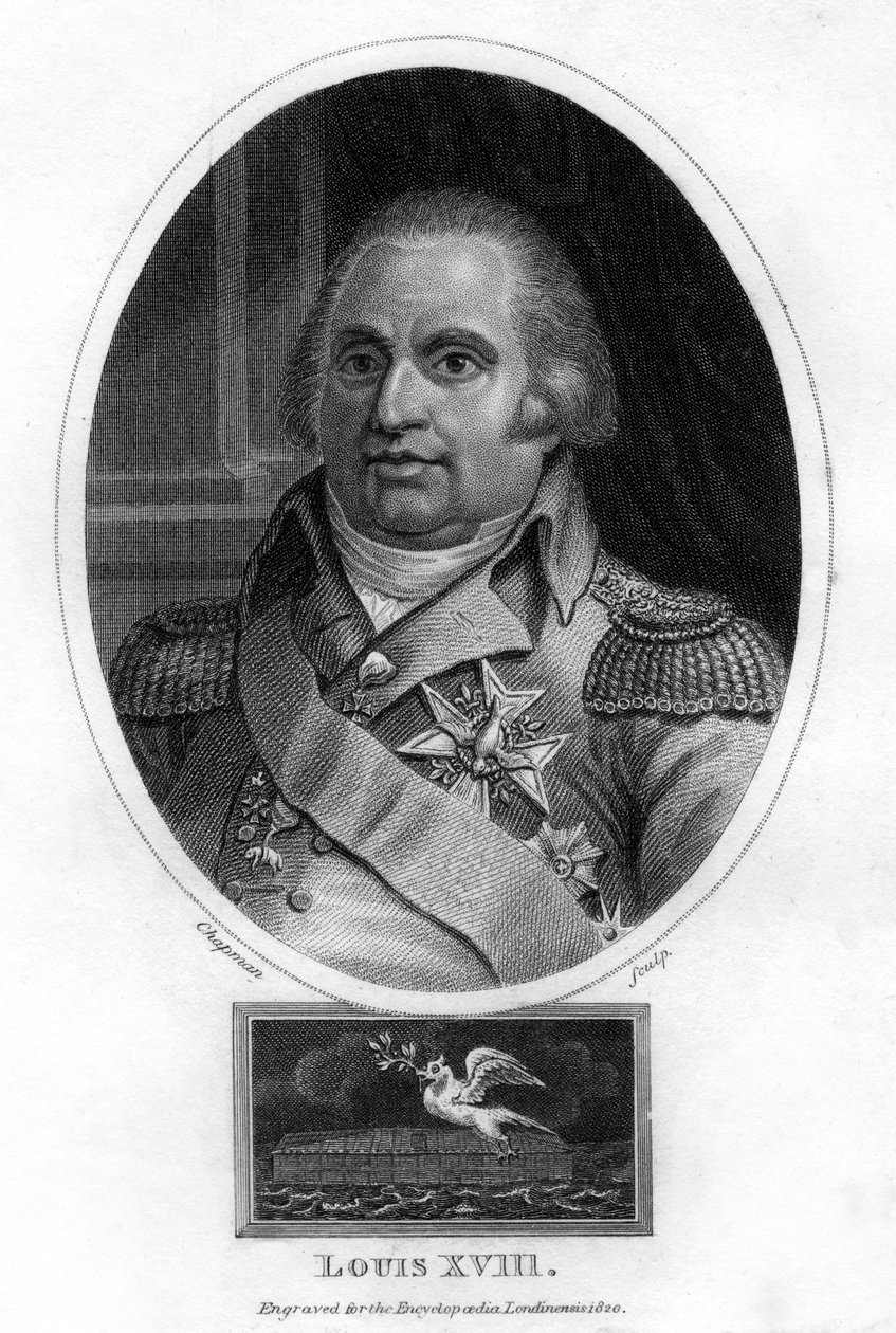 Ludvig XVIII, Ranskan kuningas, 1820. tekijältä J. Chapman