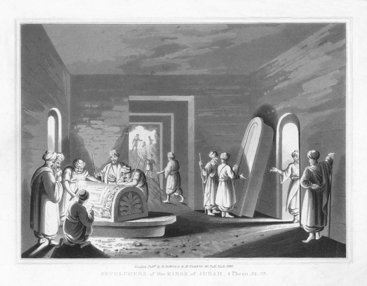 Juudan kuningasten haudat. 2 Chronicles, 32.33, 1830 tekijältä J. Clarke
