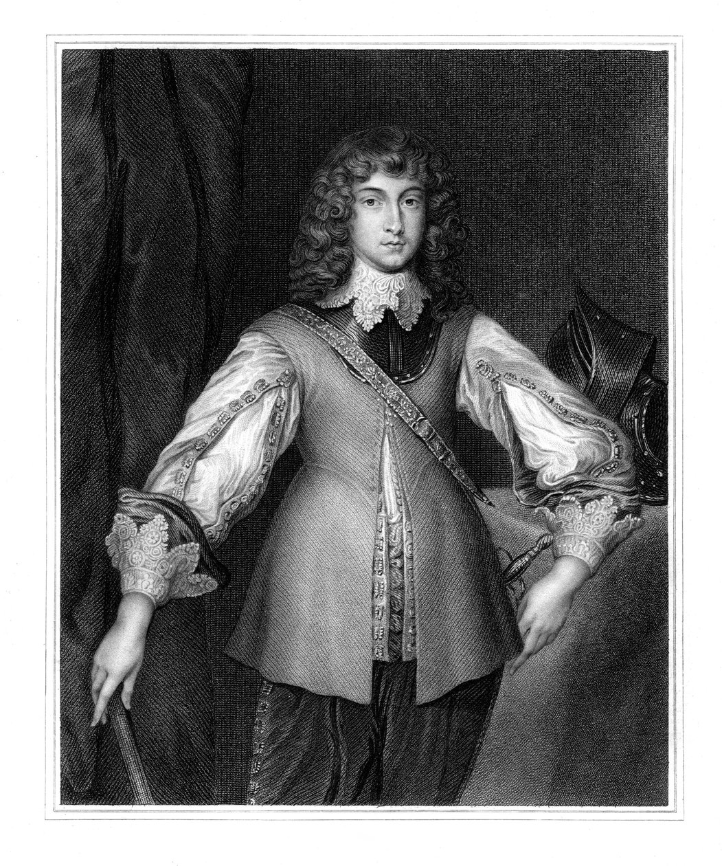 Prinssi Rupert, Englannin sisällissodan kuninkaallinen ratsuväen komentaja, 1800-luku. tekijältä J. Cochran