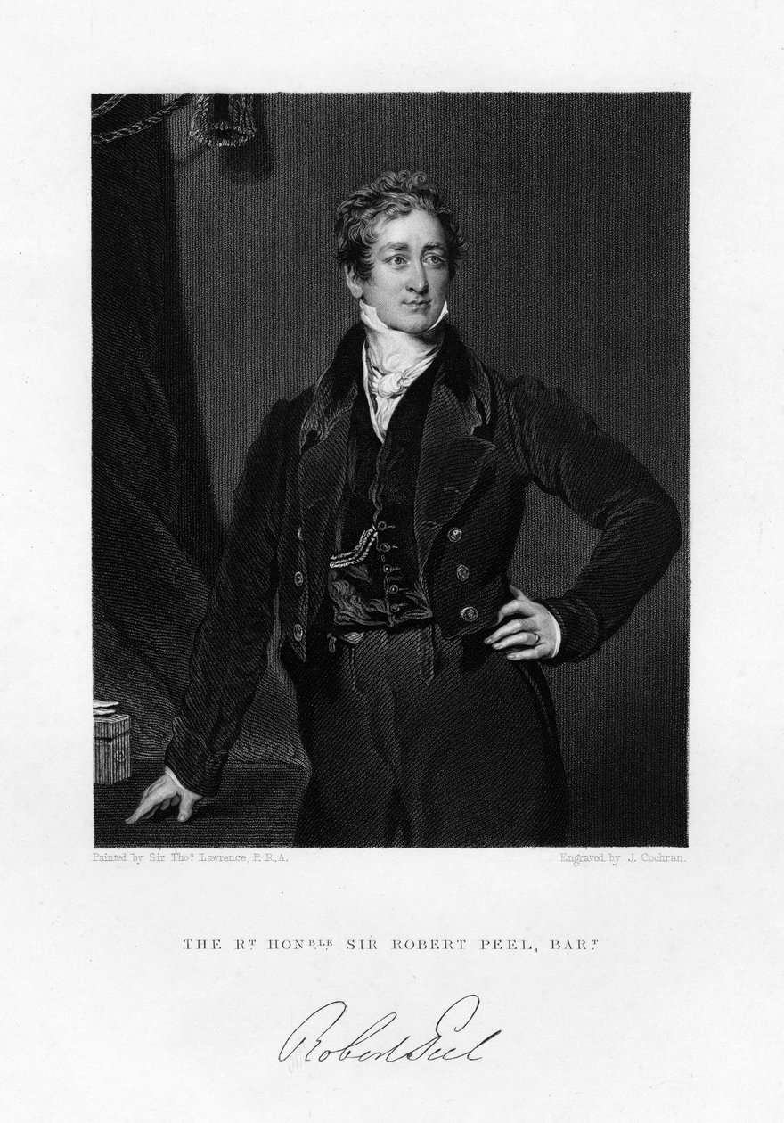 Sir Robert Peel, Britannian pääministeri 1800-luvulla. tekijältä J. Cochran