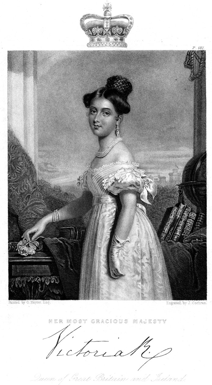 Victoria, Ison-Britannian ja Irlannin kuningatar, 1838 tekijältä J. Cochran