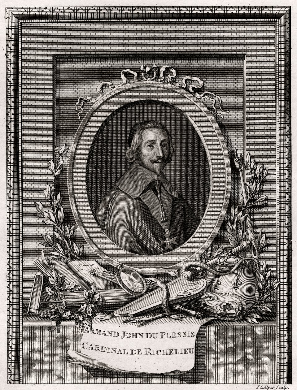 Armand Jean Du Plessis, kardinaali ja Richelieun herttua, 1775 tekijältä J. Collyer