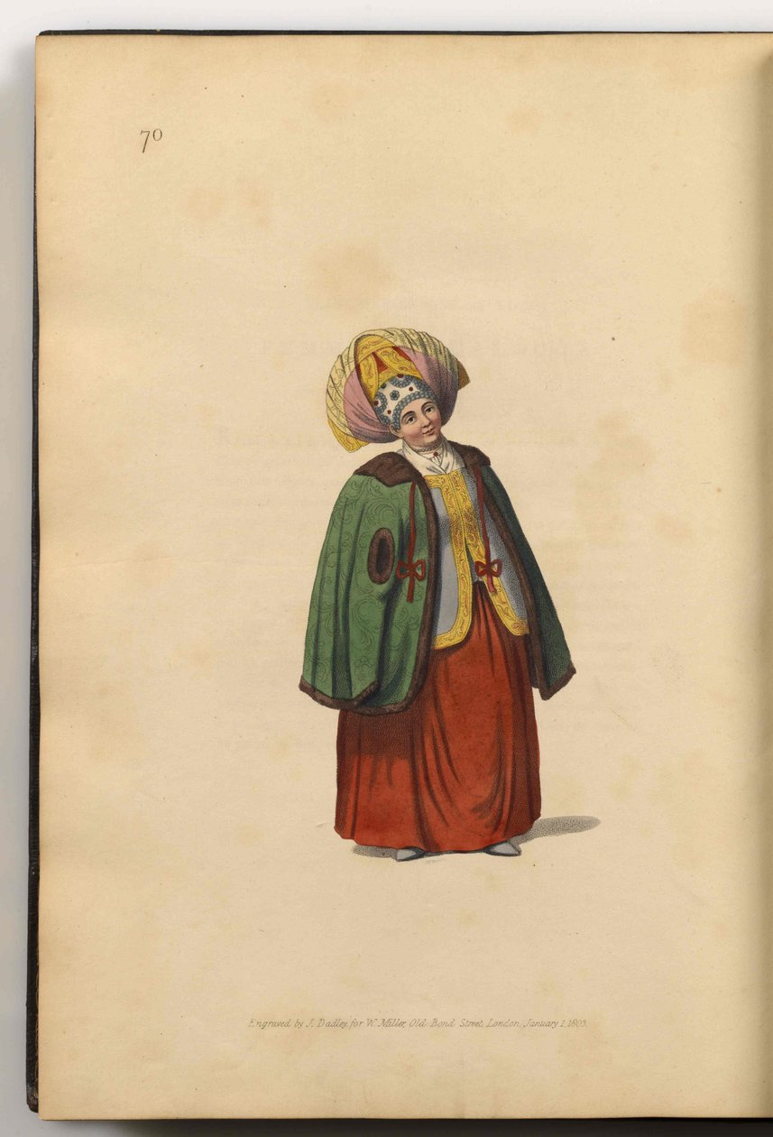 Kalugan kauppiasvaimo From: The Costumes Of The Russian Empire, 1803 tekijältä J. Dadley