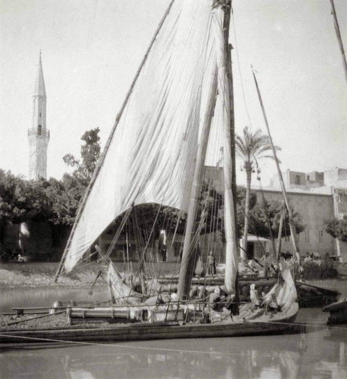 Mahmoudiyahin kanavalla, Aleksandriassa, Egyptissä, 1900-luku tekijältä J. Dearden Holmes