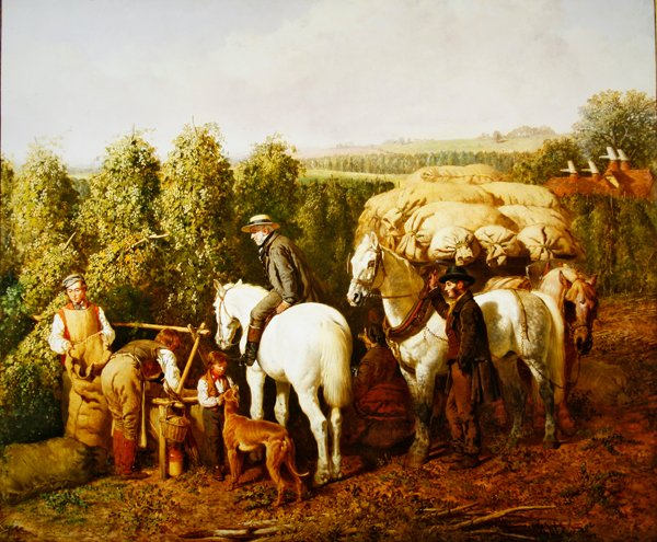 Kentish Hop-Garden (öljy kankaalle) tekijältä J. F. and Bright H. Herring Snr.