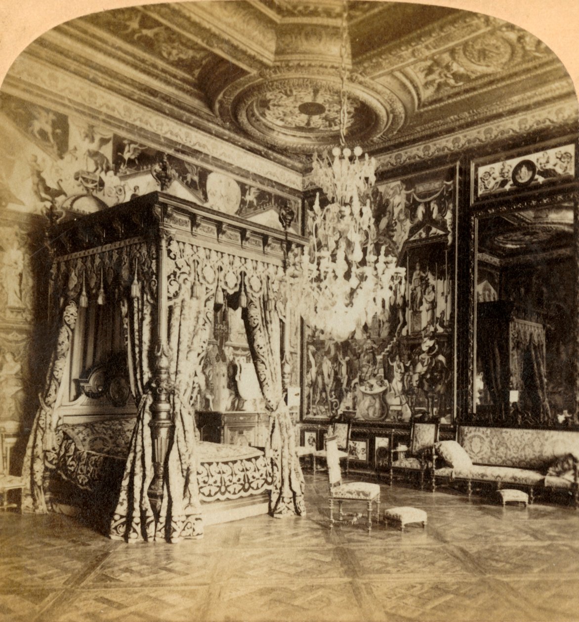 Catherine de Mediciksen vastaanottohuone, Fontainebleaun palatsi, Ranska, 1889. tekijältä J. F. Jarvis
