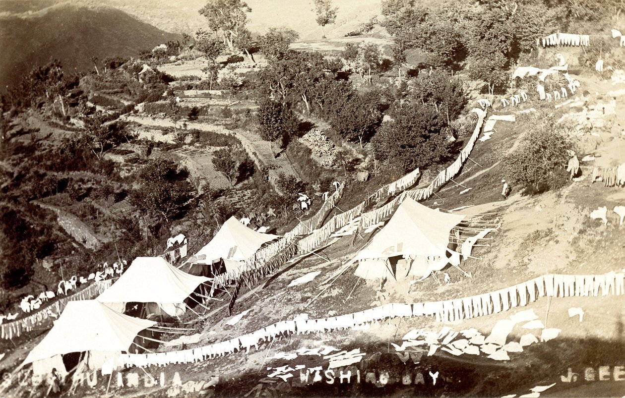 Subathu India Washing Bay, n. 1900-1930 (seepiakuva) tekijältä J. Gee