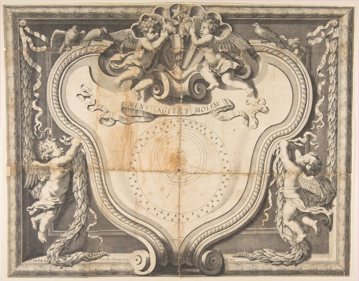 Kopernikaaninen järjestelmä, n. 1639. tekijältä J Girardin