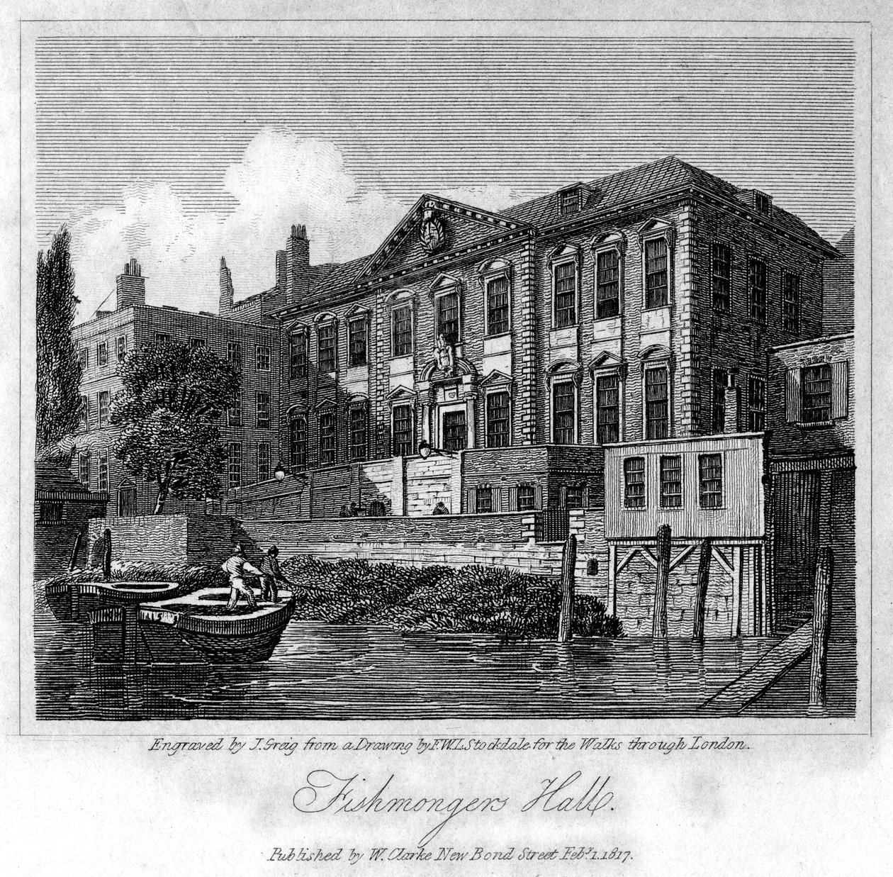 Fishmongers Hall, Lontoon kaupunki, 1817. tekijältä J. Greig