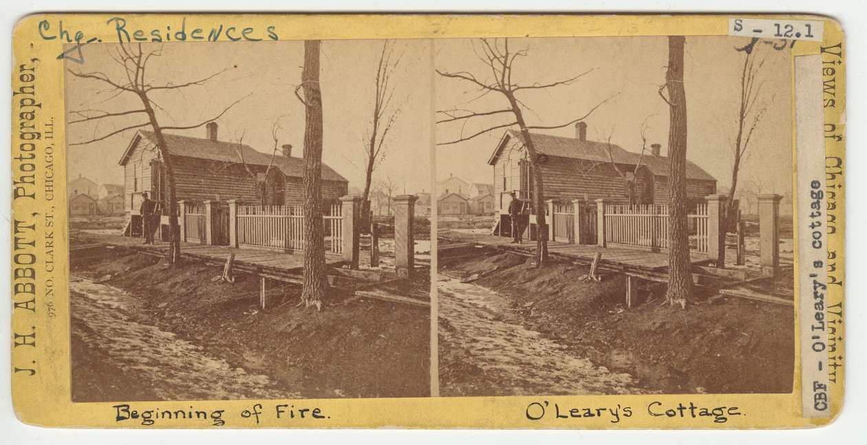 Rouva OLearys Cottage, 1871 tekijältä J. H. Abbott