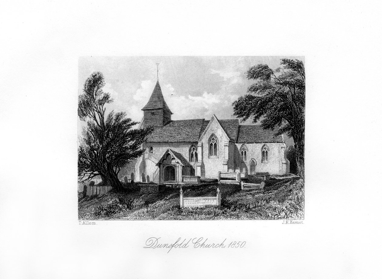 Dunsfold Church, Surrey, 1850 tekijältä J. H. Kernot