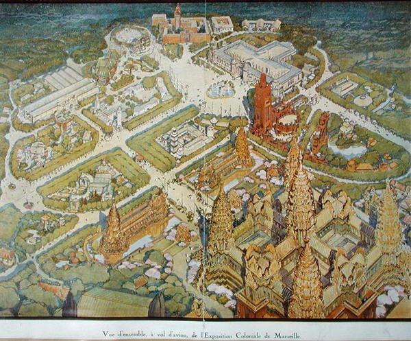 Lintuperspektiivistä kansainvälinen merentakainen näyttely Marseillessa tekijältä J. H. Lambert