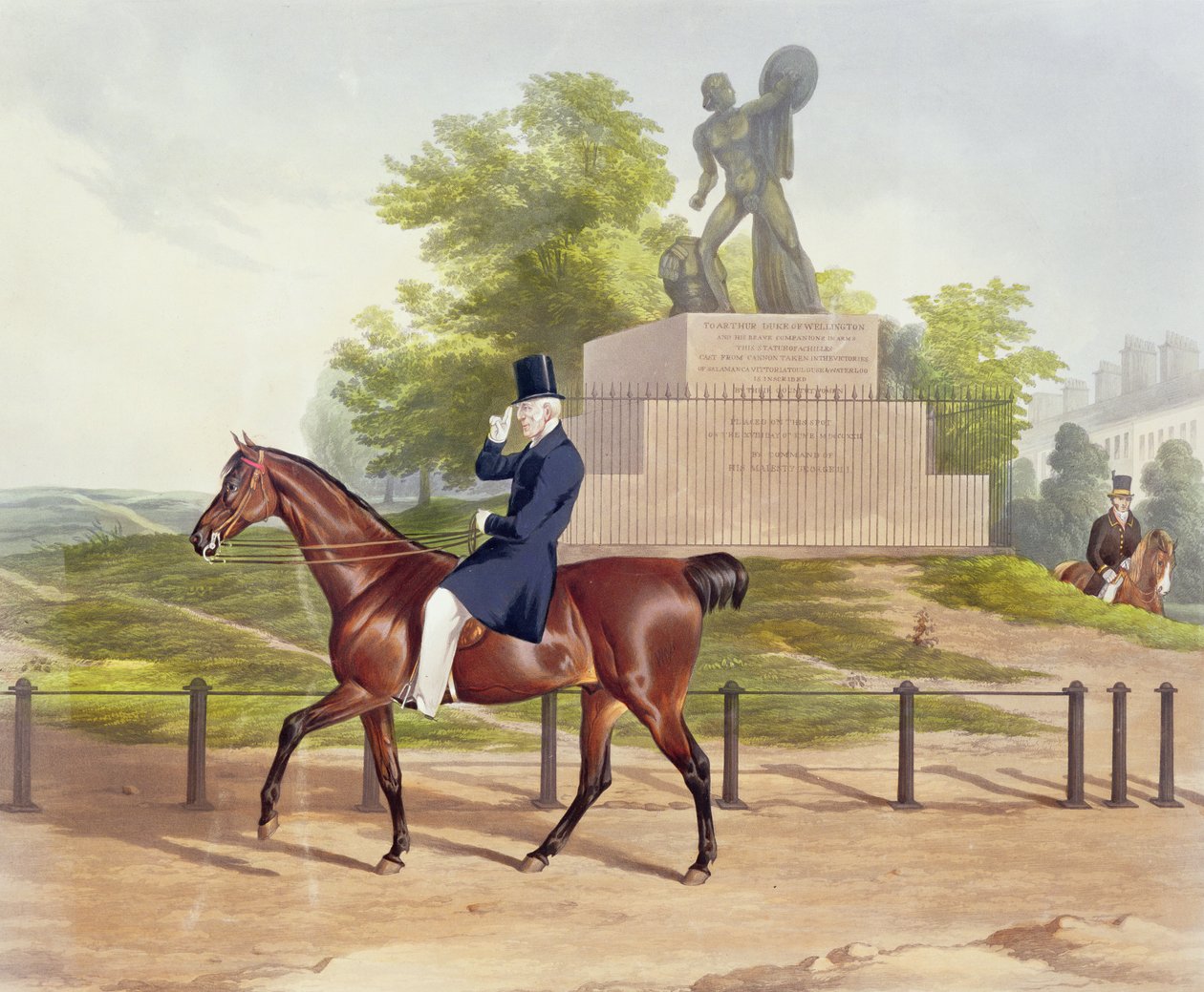 Näkymä Hyde Parkissa, kaivertanut J. Wilson, 1852 tekijältä J. Harrison