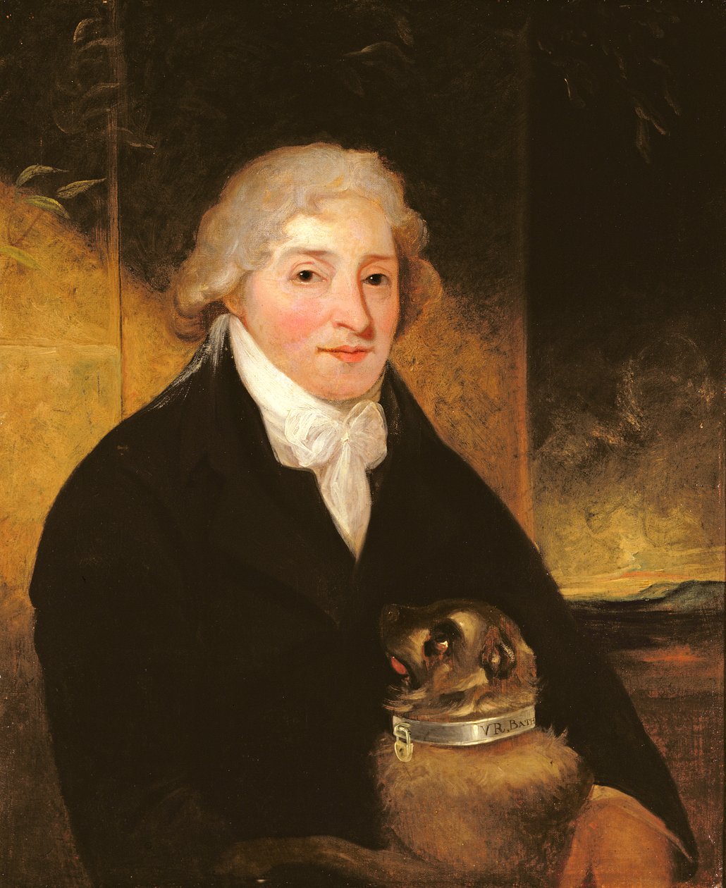 Venanzio Rauzzini koiransa Turkin kanssa, n. 1795 tekijältä J. Hutchison