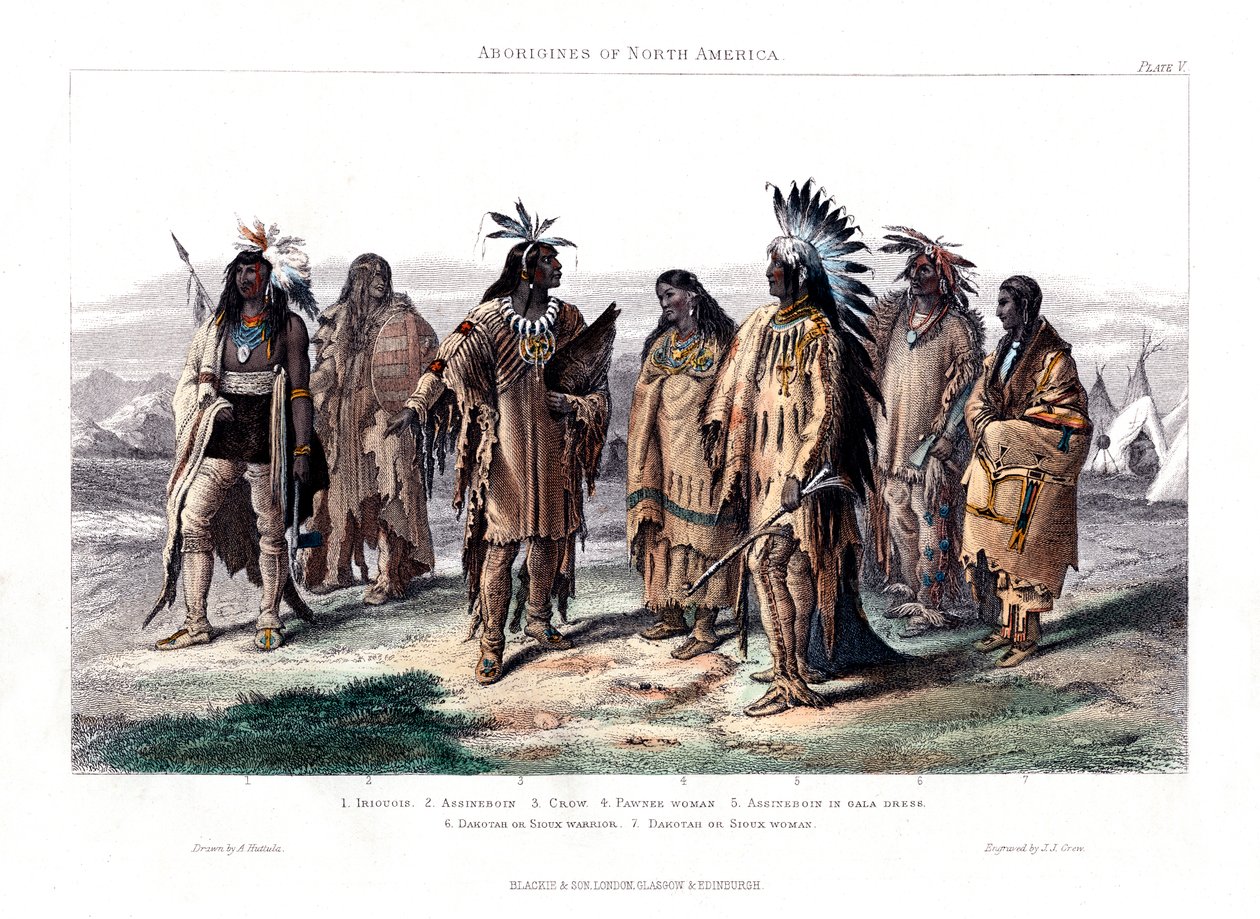 Pohjois-Amerikan aboriginaalit, 1873 tekijältä J. J. Crew
