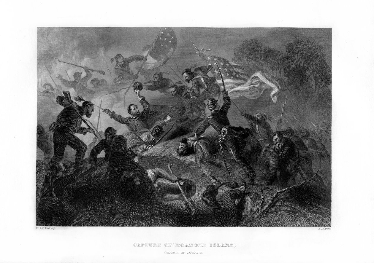 Zouavien panos, Roanoke Islandin vangitseminen, Pohjois-Carolina, 1862-1867. tekijältä J. J. Crew
