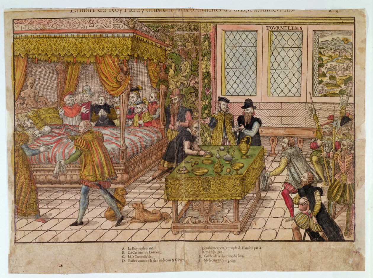 Henri II:n (1519-59) kuolema 10. heinäkuuta 1559 tekijältä J. J. and Tortorel, J. Perrissin
