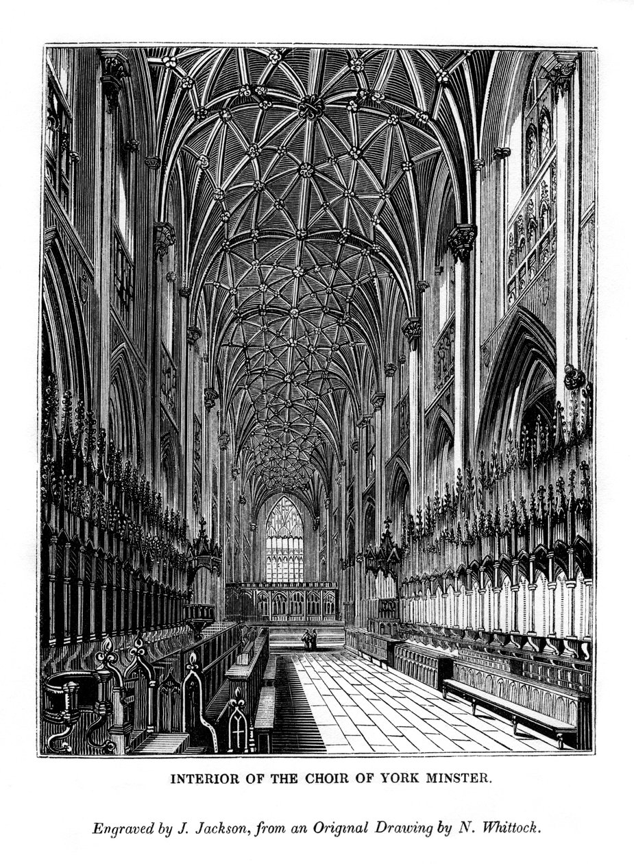 York Minsterin kuoron sisustus, n. 1830-1860 1843 tekijältä J. Jackson