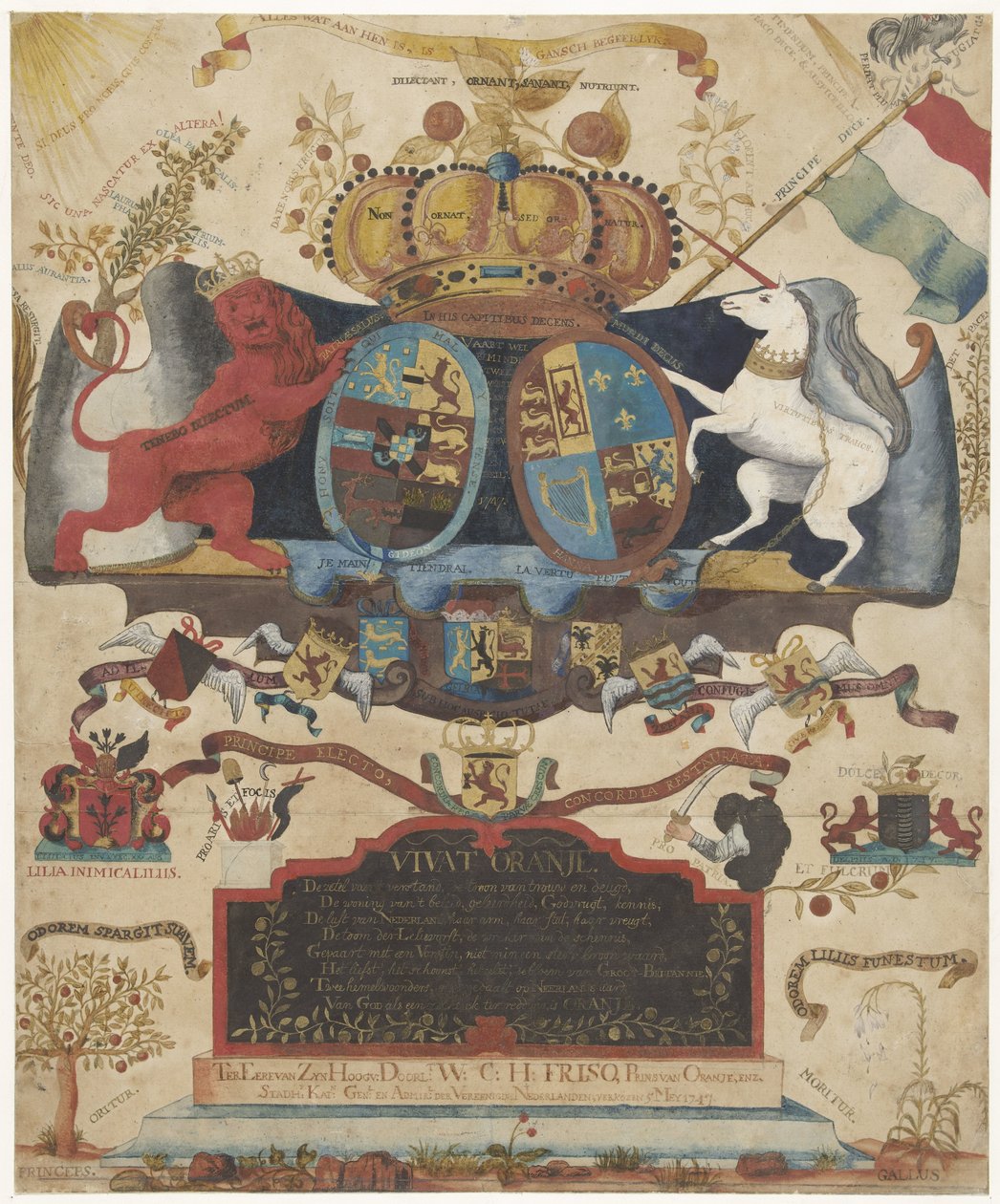 Allegoria William IV:n kohoamisesta, 1747 tekijältä J. Luiscius