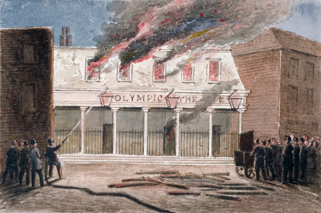 Tuli olympiateatterissa, Wych Street, Westminster, Lontoo, 1849 tekijältä J Maund