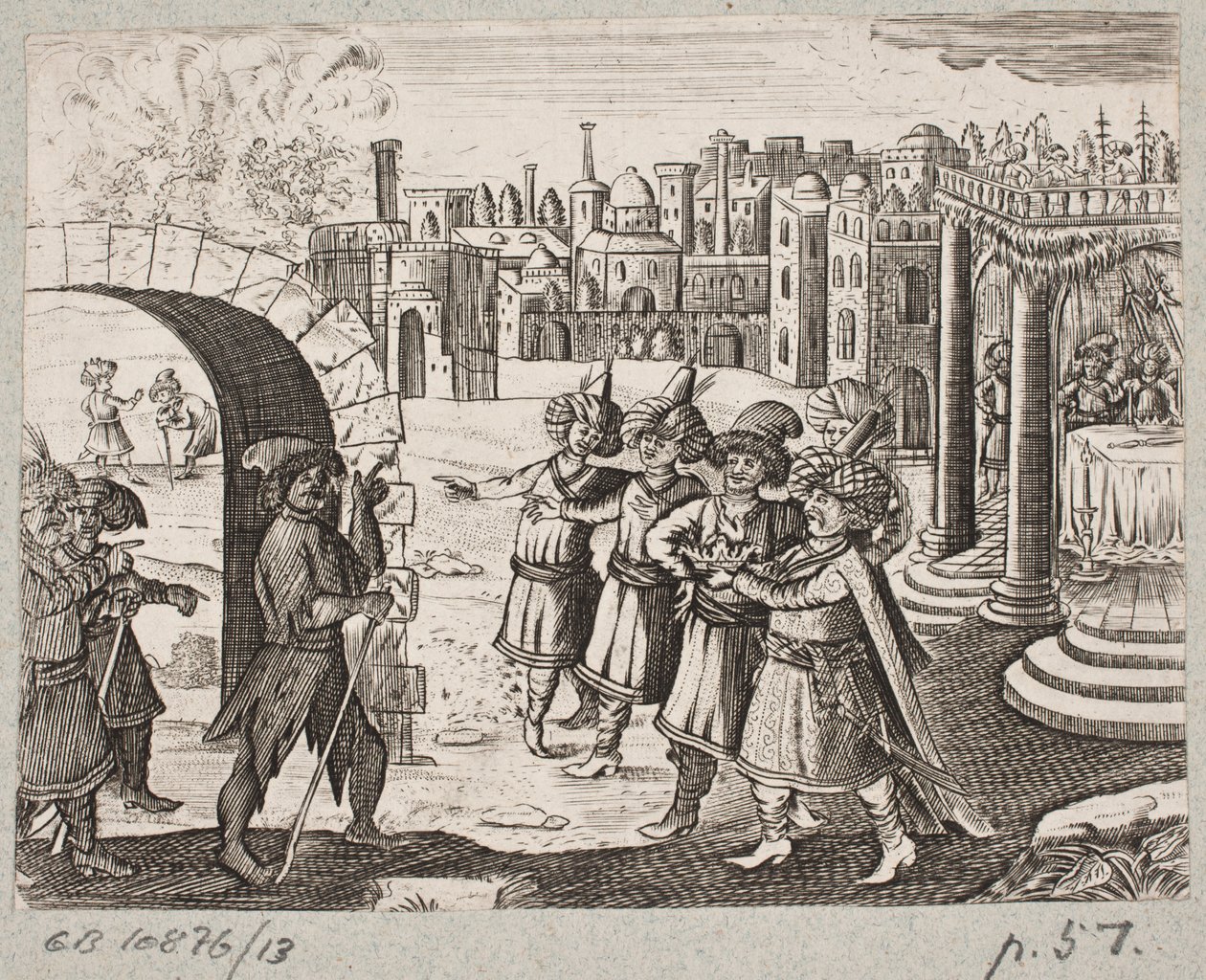 Kuvitus Adam Oleariukselle, "Persialainen Rosenthal, nerokas runoilija Schich Saadi […]", Schleswig 1660 tekijältä J. Muller