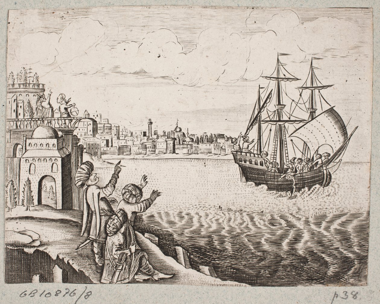 Kuvitus Adam Oleariukselle, "Persialainen Rosenthal, nerokas runoilija Schich Saadi […]", Schleswig 1660 tekijältä J. Muller